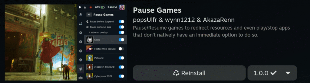 pause games